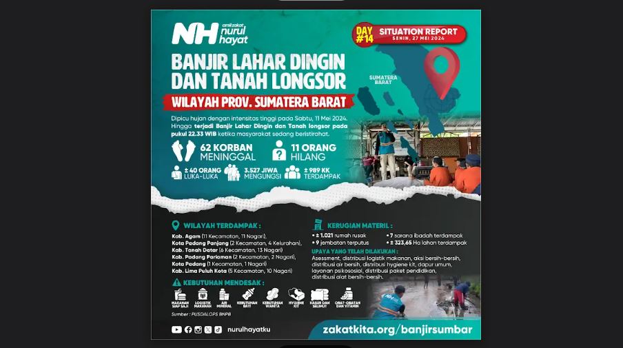 Bantu Banjir Bandang dan Lahar Dingin Gunung Marapi Sumatera Barat